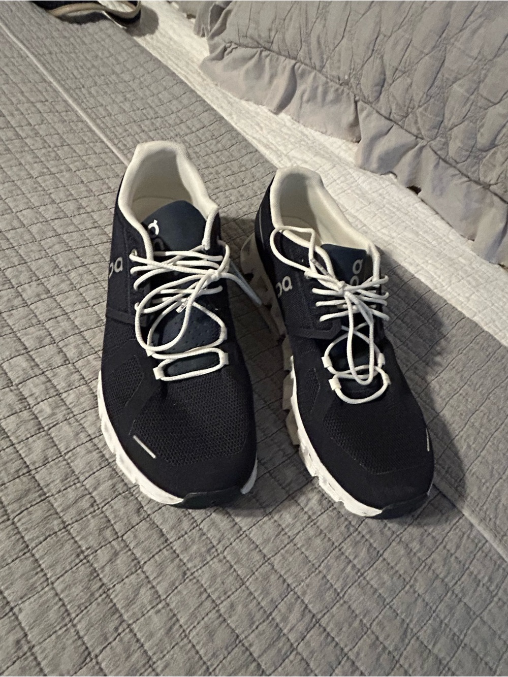 On Cloud Navy & White Running Shoes